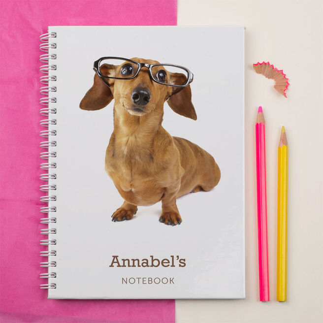 Personalised Notebook - Cute Dog with Glasses