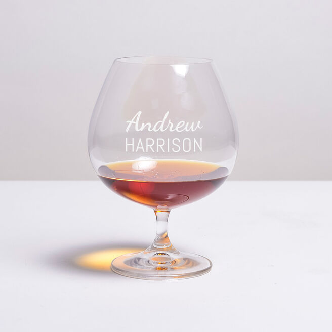 Personalised Balloon Brandy Glass - Name