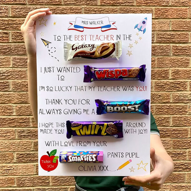 Personalised Teacher Chocolate Board