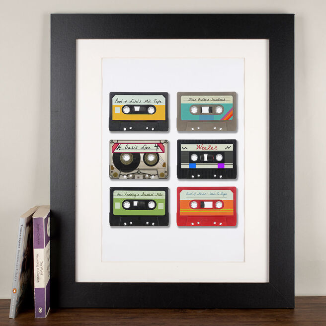 Personalised Framed Print - Cassette Tapes