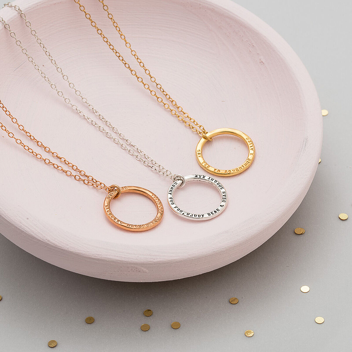 Personalised Mini Ring Necklace | Gifts for Her | Treat Republic