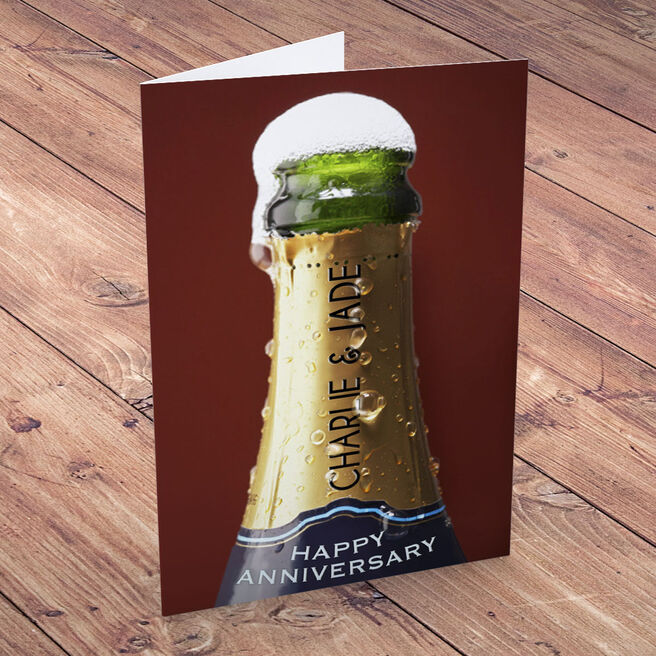 Personalised Anniversary Card - Champagne Showers