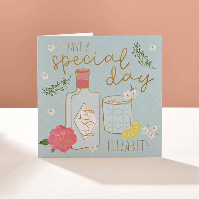 Personalised Card - 50th Birthday Alcohol