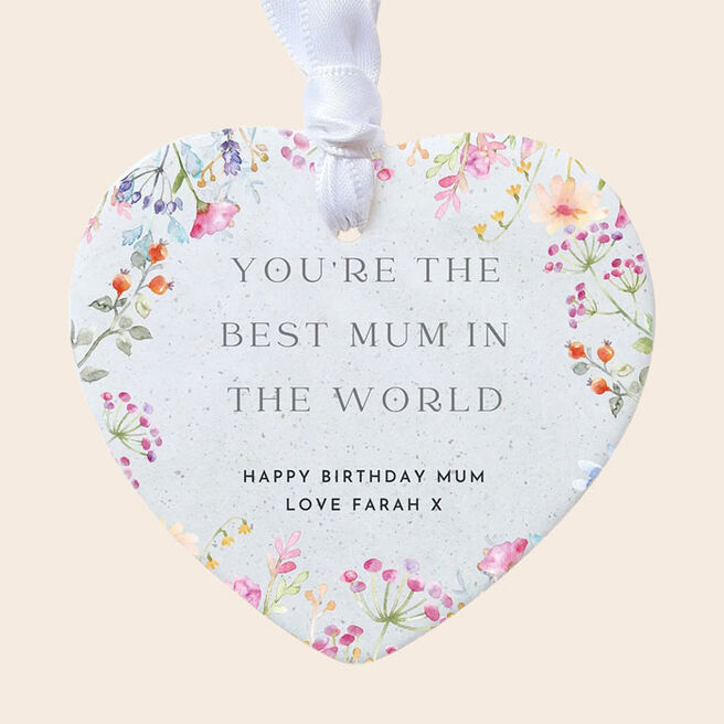 Personalised Best Mum Ceramic Decoration