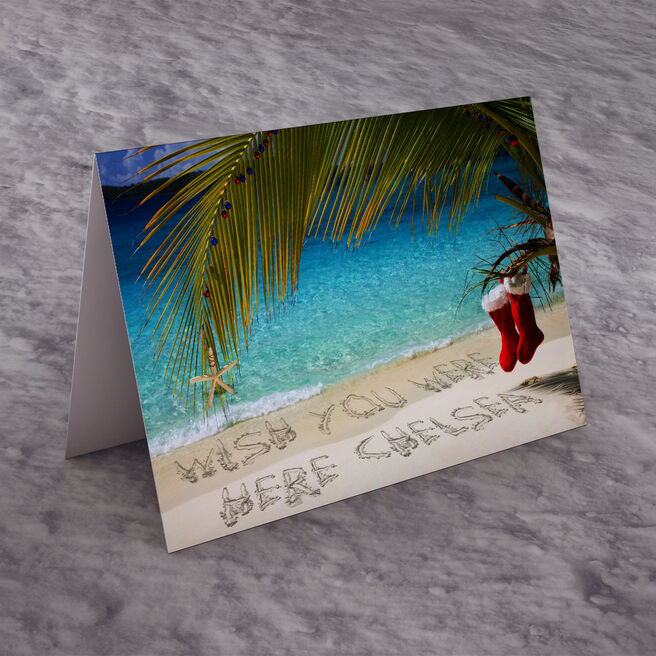 Personalised Christmas Card - Beach