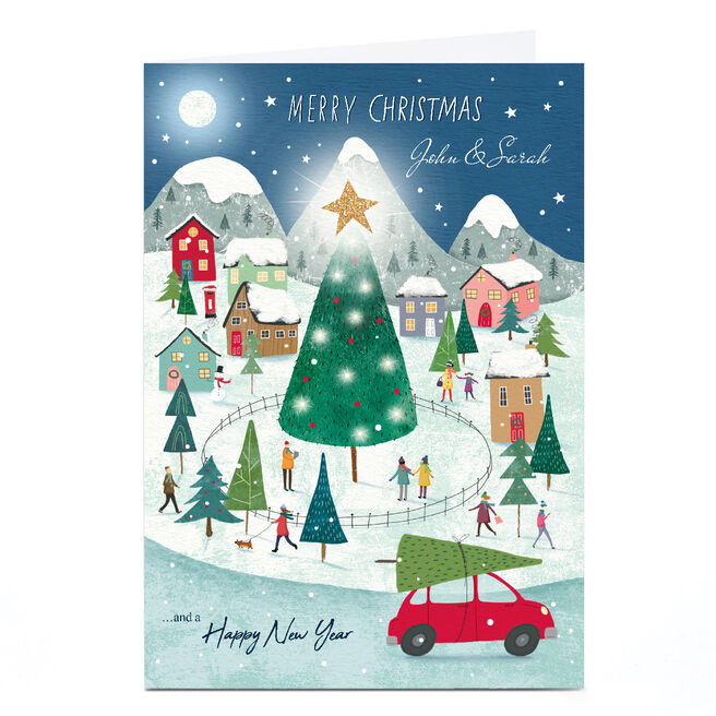 Personalised Corry Reid Christmas Card - Town Scene