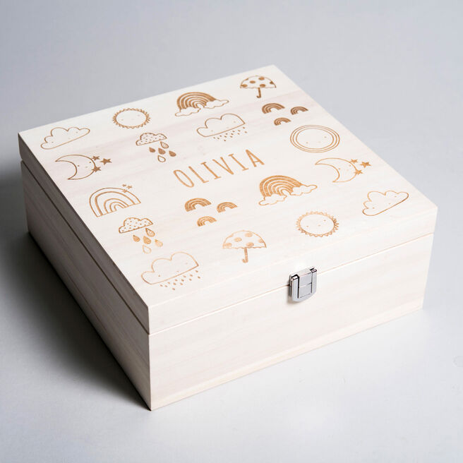 Personalised Wooden Box - Weather Icons