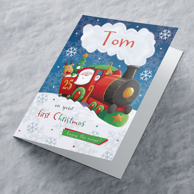 Personalised Christmas Card - Santa Train