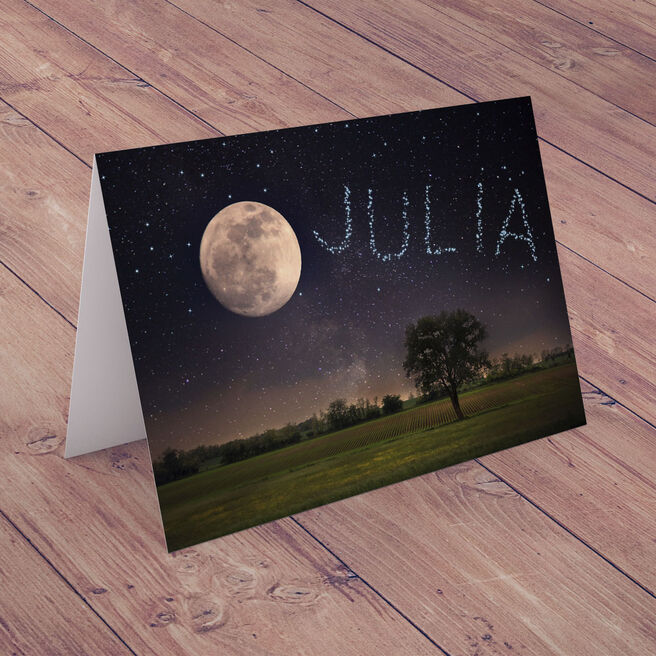 Personalised Card - Moon and Stars