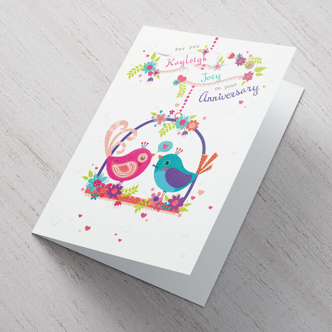 Personalised Card - Anniversary Birds