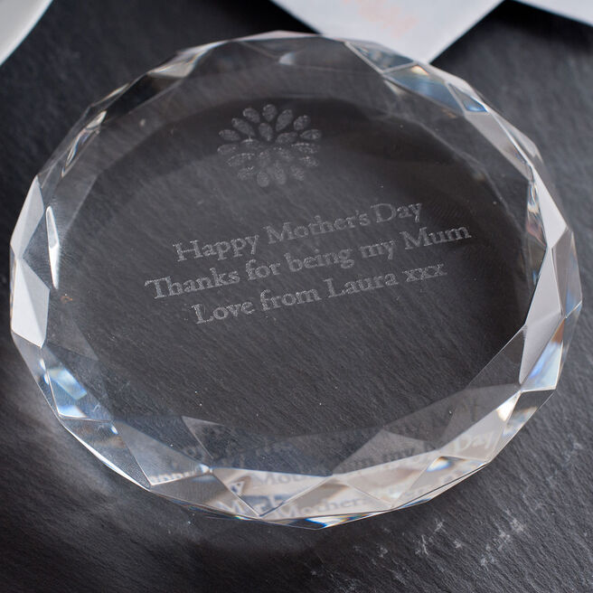 Personalised Round Glass Paperweight