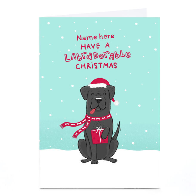 Personalised Blue Kiwi Christmas Card - Labradorable Christmas