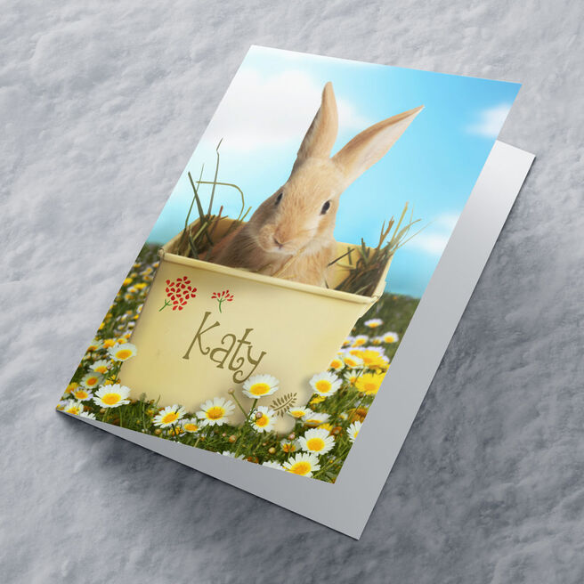 Personalised Easter Card - Bunny Pot