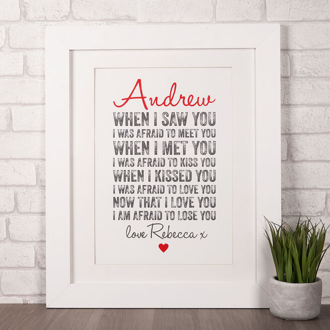 Personalised Framed Print - When I Saw You