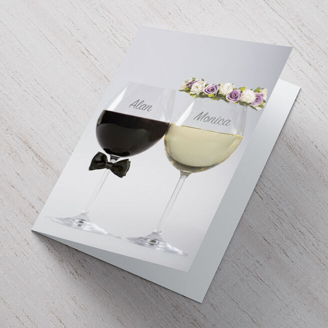 Personalised Card - Wedding Wine