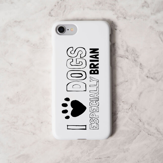 Personalised iPhone Snap Cover - I Love Dogs