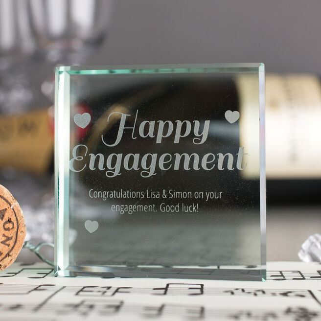 Personalised Glass Token - Happy Engagement