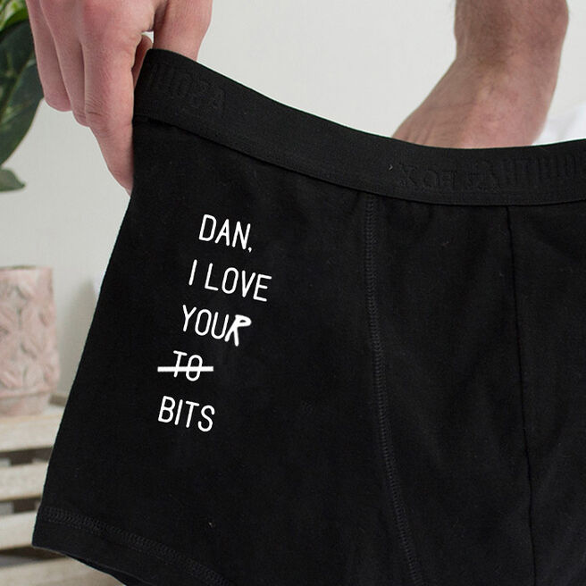 Personalised Underwear - I Love Your Bits