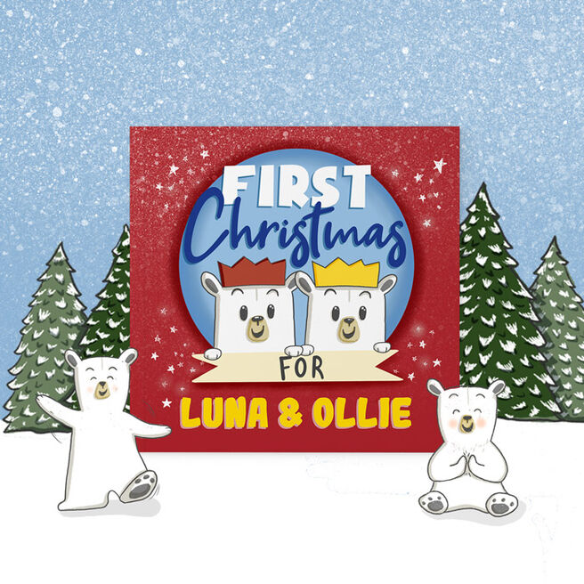 Personalised First Christmas Book For Twins