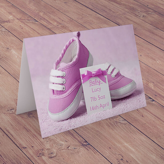 Personalised Card - Baby Girl Shoes