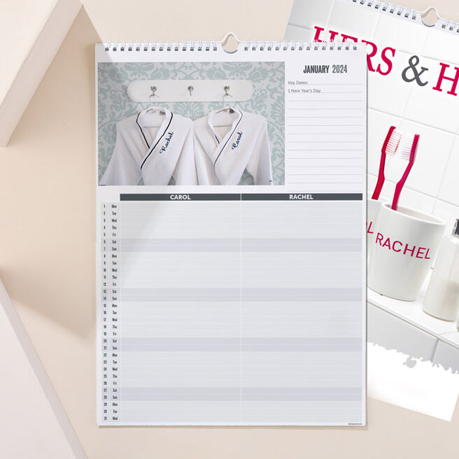 Personalised Hers and Hers Planner Calendar