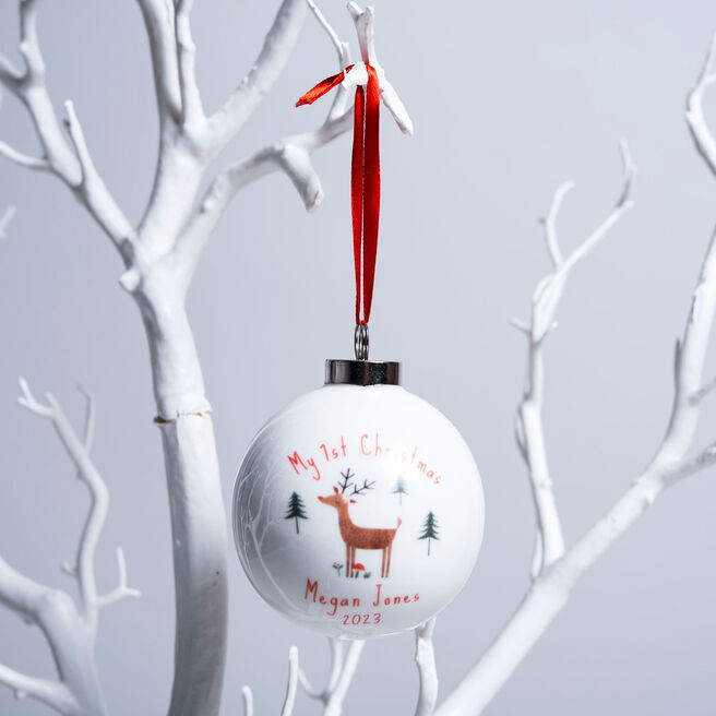 Personalised Bauble - Reindeer, My 1st Christmas