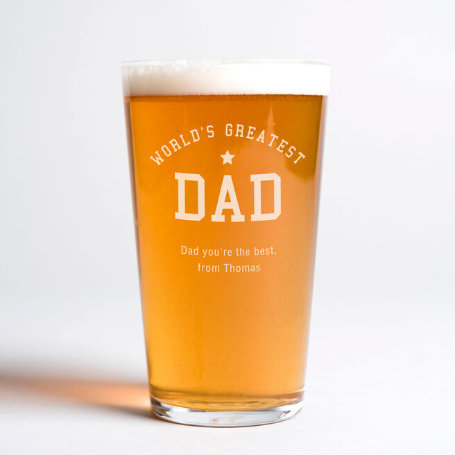 Personalised Pint Glass - World's Greatest Dad