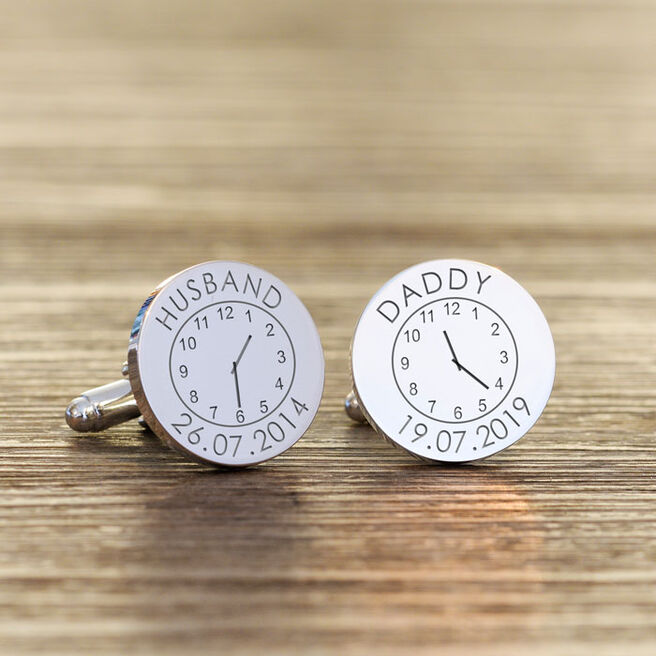 Personalised Husband and Daddy Time Cufflinks