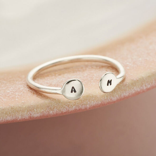 Personalised Posh Totty Disc Open Ring