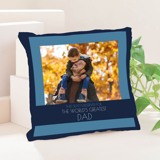 Personalised Photo Upload Father's Day Cushion - The World's Greatest Dad