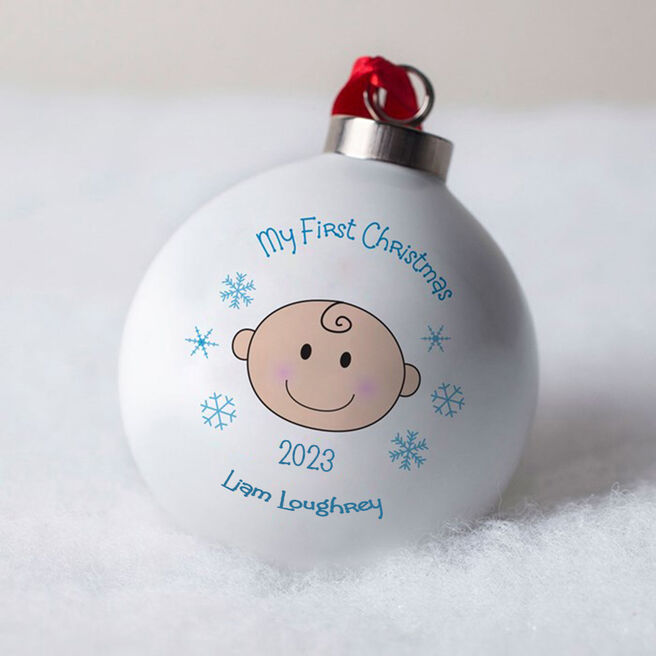 Personalised Bauble - Boy's First Christmas