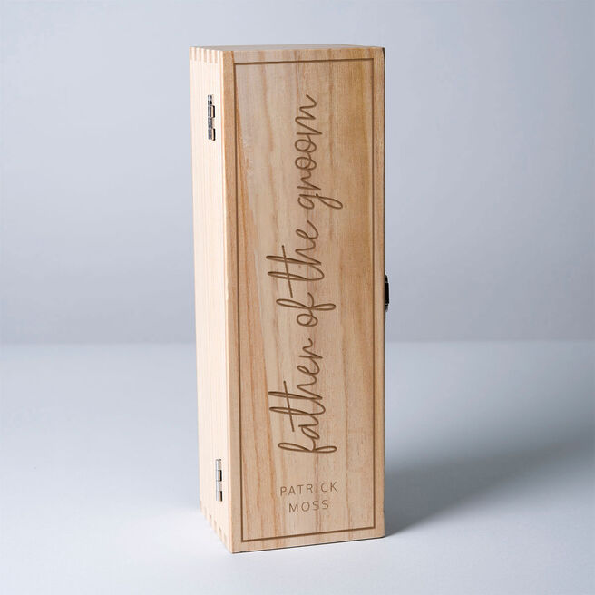 Personalised Luxury Wooden Wine Box - Love Story Wedding