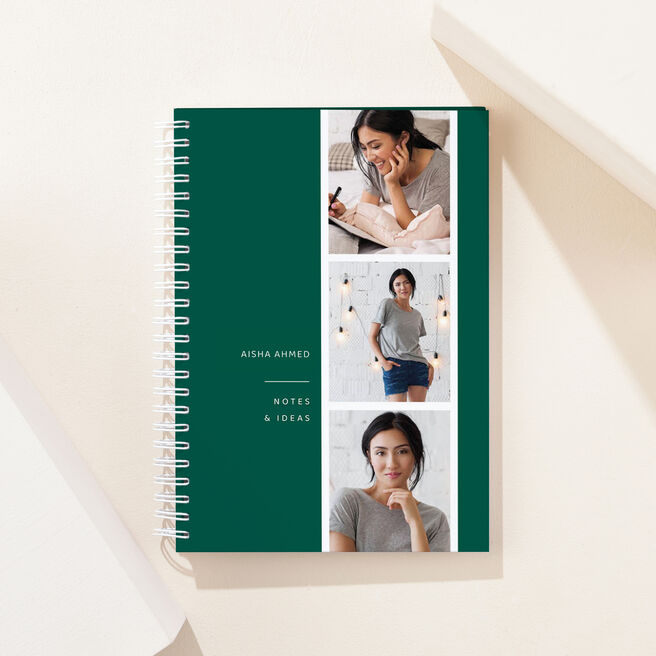 Personalised 3 Photo Upload Notebook - Notes and Ideas