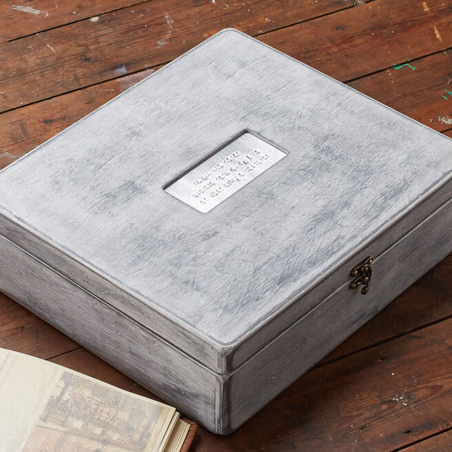 Personalised Whitewashed Wood Keepsake Box