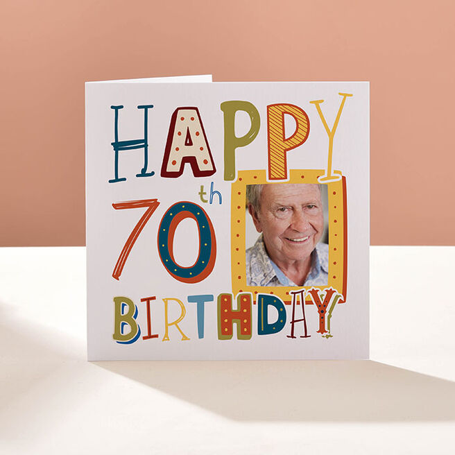 Photo Upload Birthday Card - Happy 70th
