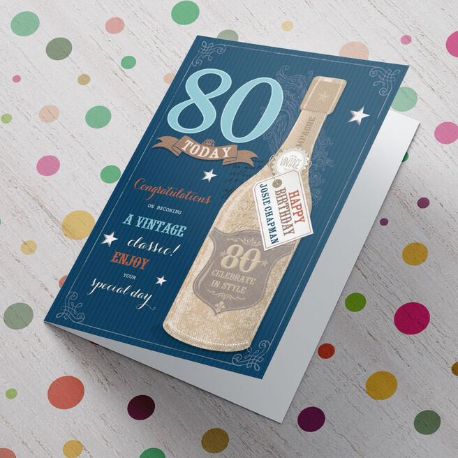 Personalised Card - 80 Today - A Vintage Classic