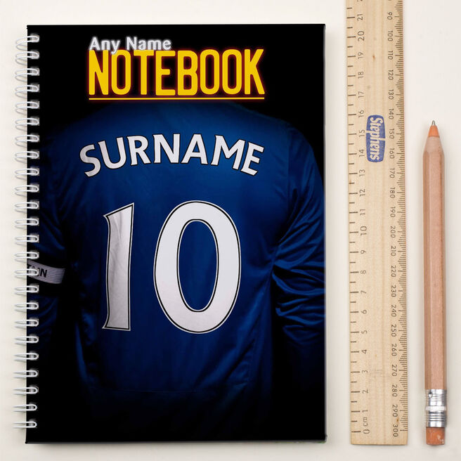 Personalised Football Shirt Notebook - Navy Blue