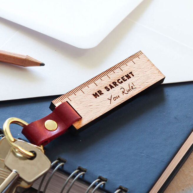 Personalised Wooden Key Ring - You Rule