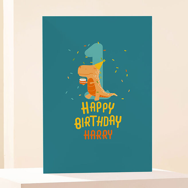 Personalised Birthday Card - Dino One