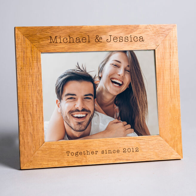 Engraved Wooden Photo Frame - Together Since