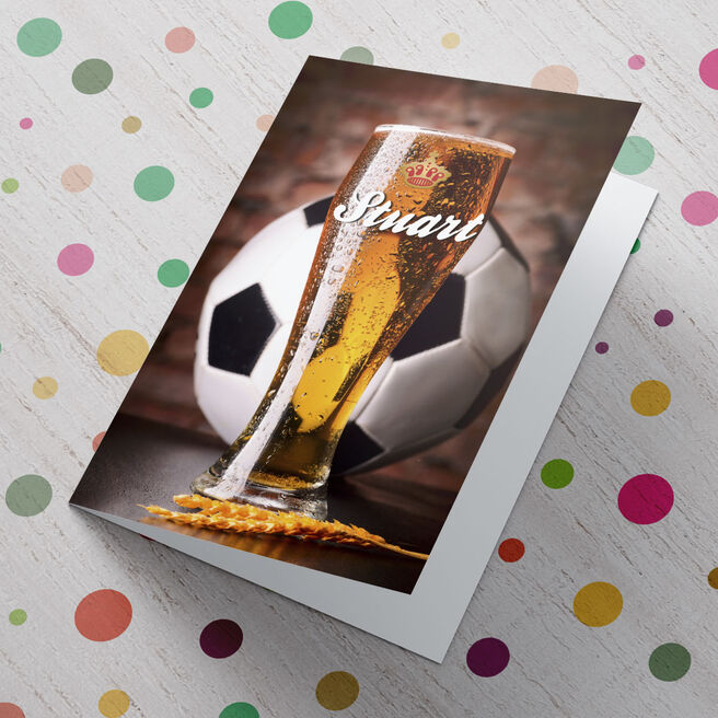 Personalised Card - Pint And Football
