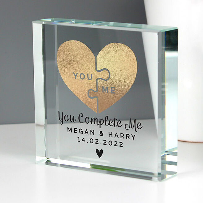 Personalised 'You Complete Me' Crystal Token - Exclusive