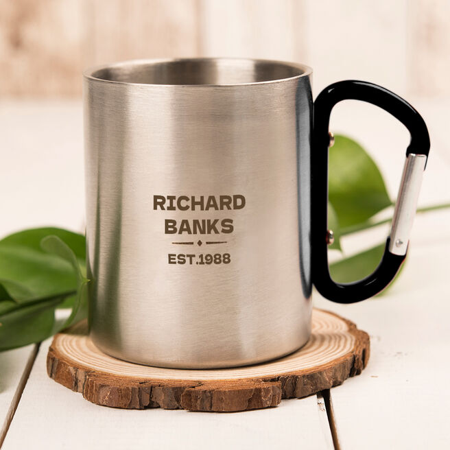 Personalised Polished Cup With Carabiner