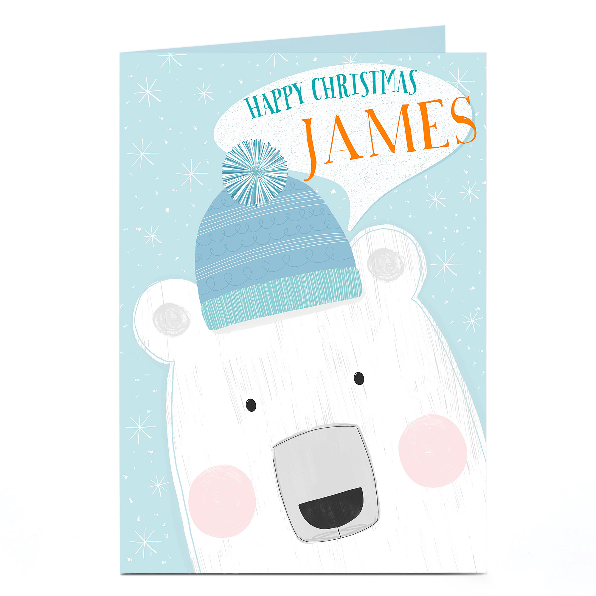 Personalised Christmas Card - Peering Polar Bear