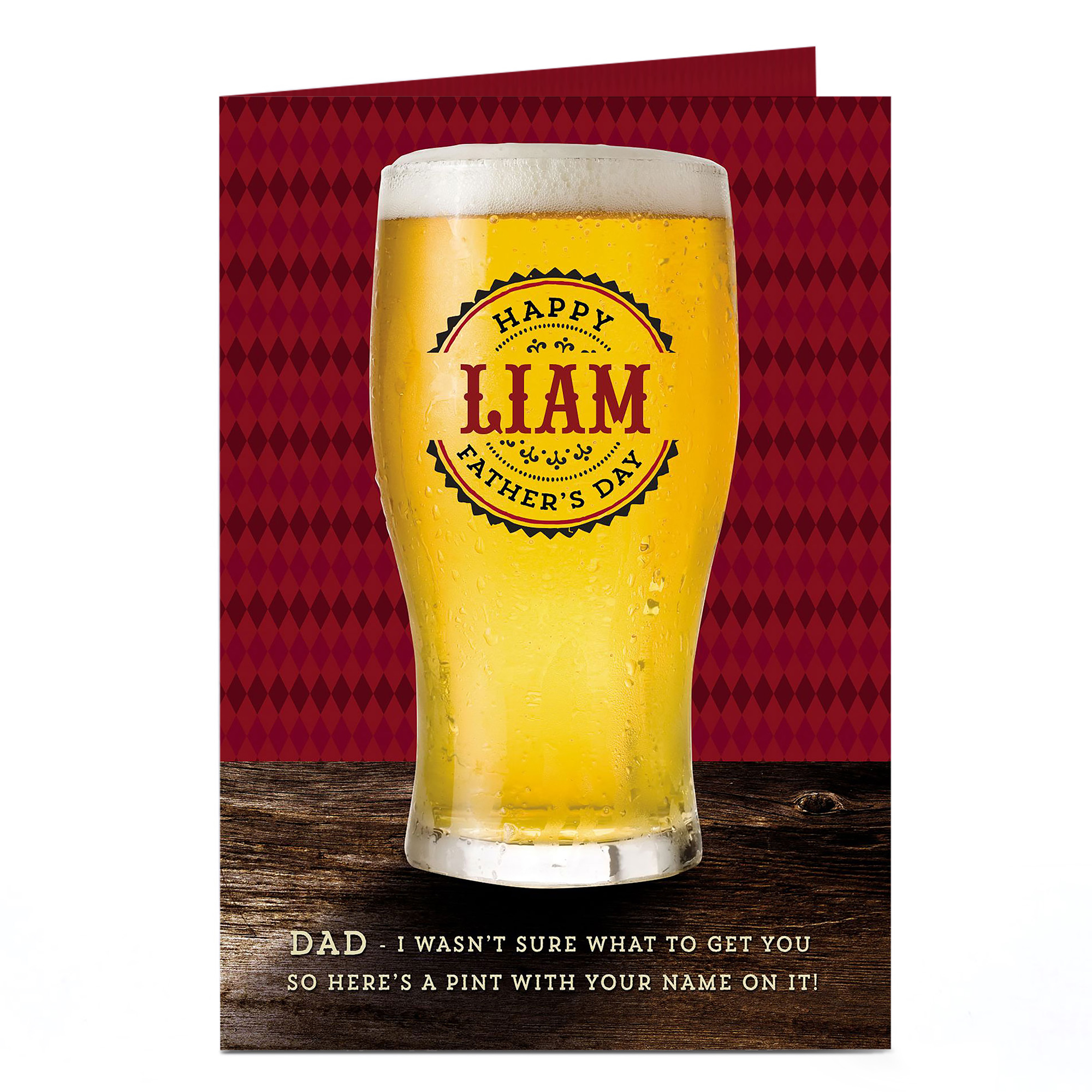 Personalised Father's Day Card - Pint Glass