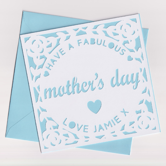 Personalised Papercut Card - Happy Mother's Day Floral
