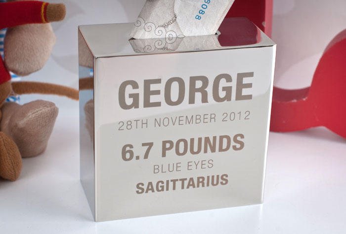 Personalised Silver Money Box - New Baby