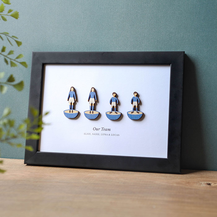 Personalised 3D Wooden A5 Framed Print - Subbuteo Characters
