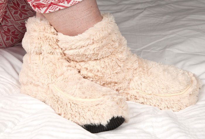 Cozy Boots Cream Microwavable Slipper Boots