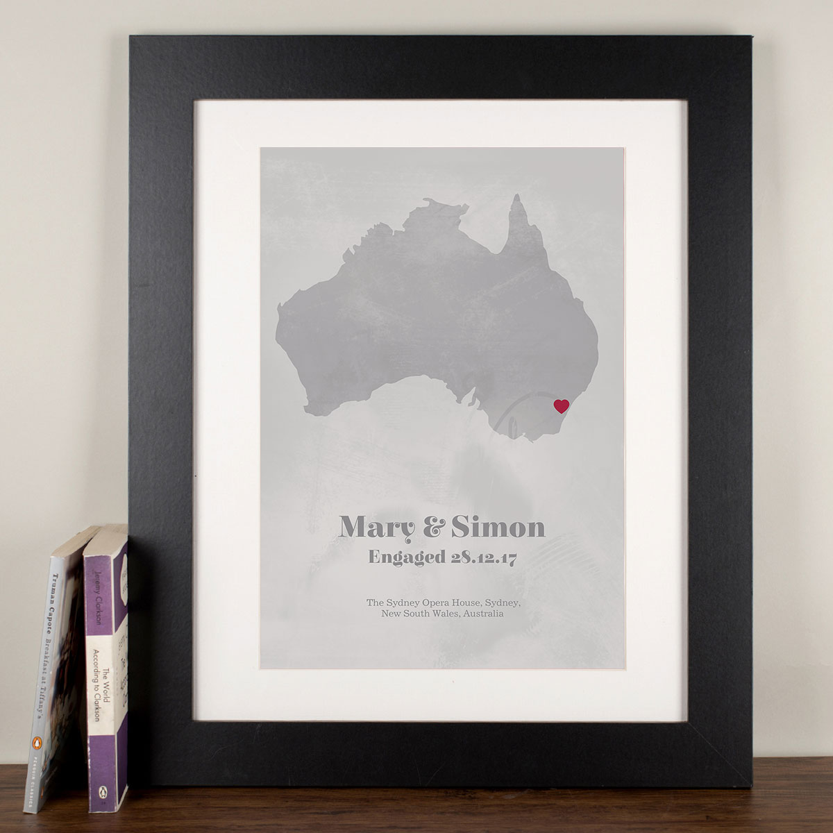 Personalised Framed Print - Engaged Map